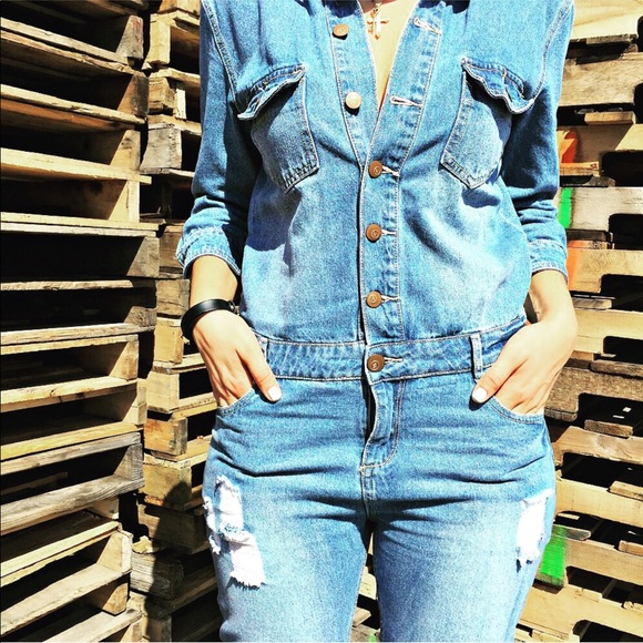 denim jumpsuit cotton on